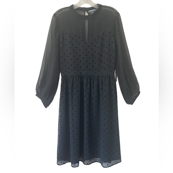 Modcloth On The Eve Of Elegance Dress Polka Dot Cocktail Dress Black Open Back - Picture 3 of 16